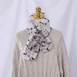 2020 Luksusowe damskie zimowe szalik prawdziwy Rex Rabbit Fur Scarves Lady Dzianiny Dziewczyny Szaliki Okładki Neck Recker