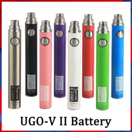 100% original Ugo V II V-2 650 900mAh EGO 510 Bateria Micro USB Charge Vaporizadores E Cigs O Pen Vape Law Baterias