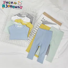 Vestiti per neonato Set da 2 pezzi T-shirt a maniche lunghe per ragazzi + Leggings Pantaloni Completi da pigiama per bambini Per ragazzi Ragazze Abbigliamento da casa 210413