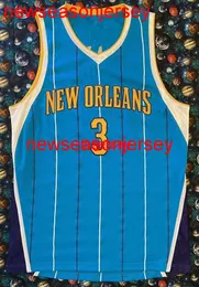 100% 스티치 3 Chris Paul Teal Basketball Jersey Mens 여성 청소년 사용자 정의 번호 이름 Jerseys XS-6XL