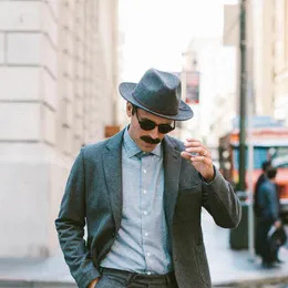 100 ٪ من الصوف للنساء الرجال الشتاء Auturmn Fedora قبعة للرجل Gentleman Laday Cashmere Calte Sombrero Panama Top Hat1