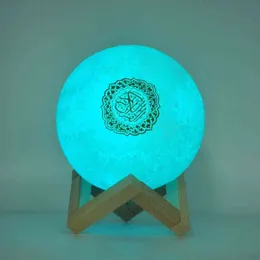 Bluetooth Speakers Wireless Muslim Night Light Quran speakers 3D Moon With APP control Quran Speaekr Koran Touch Lamp H1111