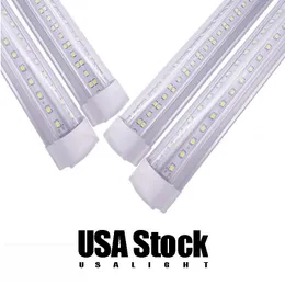 Integração em forma de V Integrate T8 Tubo LED 2400mm 4 5 6 8 FT Pés Lâmpada Fluorescente 8FT 4FT Tubos Luzes Iluminação De Porta Refrigerador AC85-265V 15000LM Estados Unidos Usight