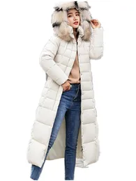 女性のダウンパーカー女性ジャケット女性の冬のコート 2021 暖かいロングコート女性アウターウェアフード付きジャケット