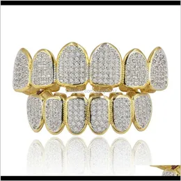 Grillz Diamond Braces Vampire Hip Hop Personality Fangs Gold Sier zęby Kobiety grille dentystyczne biżuteria rg3qr yz9xb