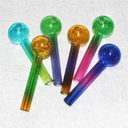 Colorful Pyrex Glass Oil Burner Tubes Glass Tube Smoking Pipes Tobacco Dry Herb Bowls