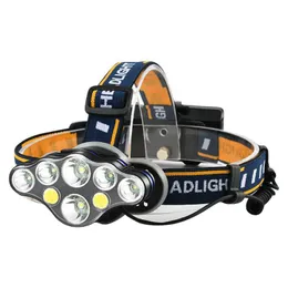 Bike Lights LED Strong Light COB Headlight 8 Core High Power Super Bright Long S Rechargeable Fishing Outdoor