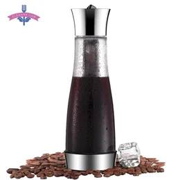 Ekspres do kawy Pot Mocha Zimna Brew Cafetera Filtr Kawowy Pot szczelna Gruba Szklana Herbaciarka Perkolator Narzędzie Espresso Maker 210330