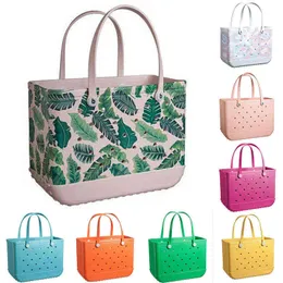 Shopping Bags Bolsos De Playa Eva Con Estampado Moda Para Mujer Bolsa Cesta Hueca Diseador Bolso Grande Gran Capacidad Almacenamiento 220303