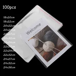 100pcs 투명 셀프 씰링 대형 자기 접착 성 비닐 봉투 쥬얼리 파티 결혼 선물 가방 사탕 포장 셀로판 가방 H1231