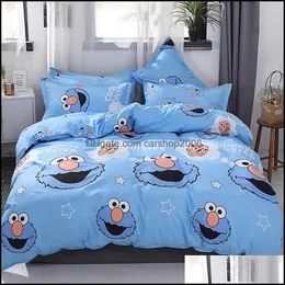 Bettwäsche-Sets liefert Heimtextilien Garten Polyester 3/4-teiliges Set Twin Double Fl Queen Duvet Er Flachbettlaken Kissenbezug Leinen Schlafzimmer Bedc