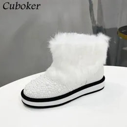 Boots Women Brand Winter Designer Snow with Full Fur Flat Cute Short 2024 Outside Walking Coreal for 63112 21806