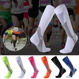 Vår och sommar förtjockade sportstrumpor Andningsbara kompression Sockings Marathon Utomhus Running Tryckslang Elastiska Tights