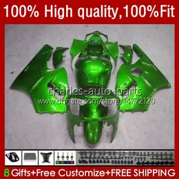 Body Injection For KAWASAKI NINJA ZX12R ZX1200C ZX 12R 1200 CC 2002-06 3No.57 ZX1200 ZX 12 R 1200CC 02 03 04 2005 2006 ZX-12R 2002 2003 2004 05 06 OEM Fairing glossy green