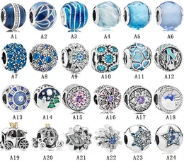 Ny ankomst 925 Sterling Silver Blue Series Pumpa Bilstjärna Fast Buckle Pärlor DIY Fit Original Europeisk Charm Bracelet Mode Kvinnor Smycken Tillbehör