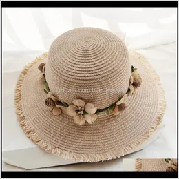 Geniş Ağız Şapkaları Şapkalar, Atkılar Eldivenler Moda Aessoriestravel Çiçek Bezeleştirme Su Yağılayan Festivali Beach Yaz Katlanabilir Tatil W