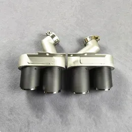 1 Pair Exhaust pipe With Akrapovic Matte Carbon Fiber For A6L A7 C8 Stainless Steel Car Accessories Muffler tip