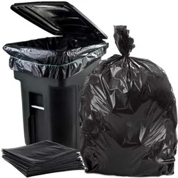 50 pcs / conjunto grande capacidade de lixo saco pesado 15 galão grande pátio de lixo comercial preto el mercado 211215
