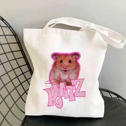 NXY Shopping Väskor Bolso de Mano Ratz Con Estampado Letras Para Mujer Y Nia Bolsa Kawaii Manga Ratn Hombro Lona Informell Elegante 0209