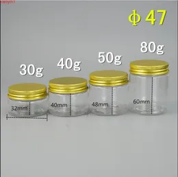 30ピース40ml 50ml 80ml空の空の透明なプラスチック瓶のための空いているクリーム貯蔵容器Garrafa鍋ja Verre Geacaching Triincet BoxGoods