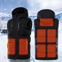 New Heated Vest Jacket Fashion Men Women Coat Clothes Intelligent Electric Usb Heating Thermal Warm Winter Heated Hunt Parkas Y1109