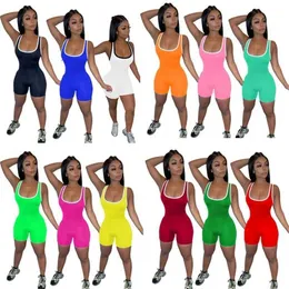 12 ColorsDesigner Women Summer Casual Dres Krótki 2 Dwie części stroje bez rękawów Szorty jogi Sportowe