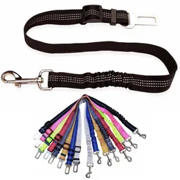10 Color Dog Seat Belt Leashes Adjustable Pet Car Seatbelt Elastic Bungee Buffer Heavy Duty Reflective Nylon Safety Belts Connect to Dogs Harness in Vehicle Travel