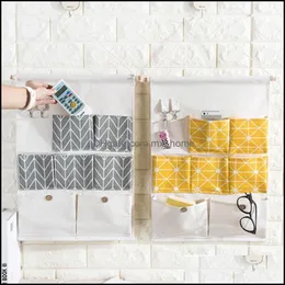 Storage Housekee Organization & Gardenstorage Bags Bag Closet Cotton And Linen 7 Pockets Hanging Home Creative Usef Portable Clothing Jewelr