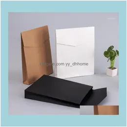 Wrap Event Festive Party Supplies Home Garden100pcs/Lot Kraft Paper Envelope Presentlådor Present Package Bag For Book/Scarf/Clothes Documen