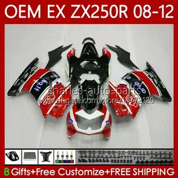 Ciało wtryskowe dla Kawasaki Ninja EX250 EX-250 ZX250 R EX ZX 250R 08 09 10 11 12 81NO.176 EX250R ZX-250R 2008-2012 ZX250R 2008 2000 2011 2012 2012 OEM Factory Factory Red Blk