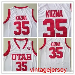 Nowy koszulki Kyle Kuzma Utah College Basketball #35 Kyle Kuzma 100% zszyty koszulki męskie rozmiar XS-5xl