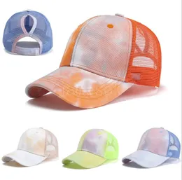 Criss Cross Ponytail Baseball Hats Printed Trucker Pony Caps Unisex Visor Outdoor Snapbacks Women Headgear db711