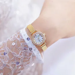 Mulheres luxo marca relógio senhoras relógios rosa ouro pequeno mostrador feminino relógio de pulso aço inoxidável Reloj mujer 210527