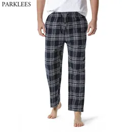 Męska Plaid Sprawdzić Piżama Spodnie Dolne Pantswear Lounging Relaxed House PJS Spodnie Mężczyźni Bawełna Flanel Yoga Pajama Spodnie Mężczyzna 3xl 210522 \ t