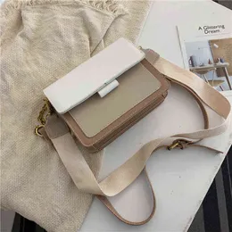 HBP Non-Brand One Straddle Fashion Women's Contrast Color Wide Shoulder Belt Frosted Cosmetic Bag 1 Sport.0018