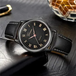 WRISTWATCHES Geneva Big Dial Fashion skórzany zegarek Mężczyźni Wodoodporne wojskowe chronograf kwarcowy armia męska Zegar Relogio Masculino