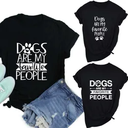 Hundar är min T-shirt Favorit People Womans Grafisk Sommar Rolig T-shirt Dog Lover Mom Pet Tees