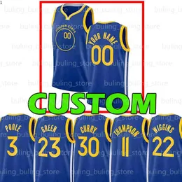 カスタムクレイ11トンプソンバスケットボールジャージーDraymond 23グリーンプールAndrew Otto Wiggins Porter Mychal Kevon Mulder Looney Nemanja Moses Andre Bjelica Iguodala Moody