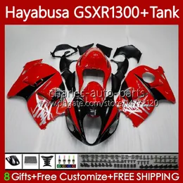1300cc Hayabusa för SUZUKI GSX-R1300 GSXR-1300 GSXR 1300 CC 74NO.8 GSXR1300 1996 1997 1998 1999 2000 2001 GSX R1300 2002 2003 2004 2005 2006 2007 Fairing Factory Red
