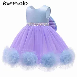 赤ちゃんの女の子のドレスのための赤ちゃんパーティープリンセスドレス幼児のウェディングドレスのための最初の1年の誕生日ドレス新生衣装G1129