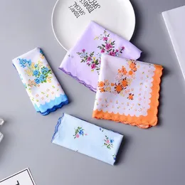 100% Cotton Handkerchief Towels Cutter Ladies Floral Handkerchief Party Decoration Cloth Napkins Craft Vintage Hanky Oman Wedding Gifts