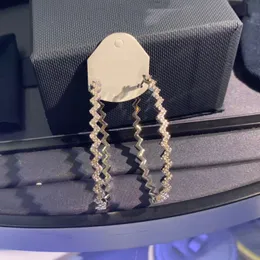 Umgodly Luksusowa marka Zygzakowa Fala Micro Cubic Cyrkonia Silver Kolor Hoop Kolczyki Dla Kobiet Moda Biżuteria