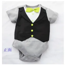 Baby Bodysuits Black Boys Bodysuit 100％綿新生服衣装ボディBe Be Ropa Tuxedo 210413