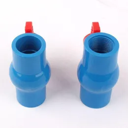 Watering Equipments Inner Dia. 1/2" Female/20mm Socket Straight Trough Ball Valve Blue PVC Garden Irrigation Fittings Red Switch