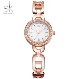 Armbandsur Shengke Luxury Women's Watch Fashion Ladies Klockor Rose Gold All Steel Clock Satre Relogio Feminino