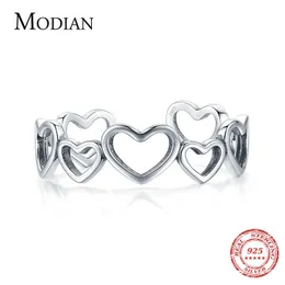 Cuore irregolare in argento sterling 925 con anelli di barretta regolabili Moda semplice gioielleria raffinata per il regalo delle donne 210707