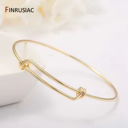 New Simple Trendy Gold Adjustable Bangle for Women Diy Bracelet Jewelry Accessories Q0719