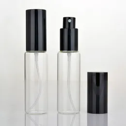 Wysokiej jakości 30 ml szklanych butelek perfum przezroczyste szklane butelki sprayowe 30 ml pusta butelka opakowania zapachowa z czarną srebrną złotą czapką DH8795