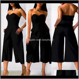 & Clothing Apparel Drop Delivery 2021 Women Rompers Fashion Ladies Club Wear Strapless Playsuit Bodycon Party Jumpsuit Romper Stylish Womens