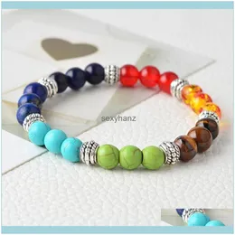 Charme cura reiki ora￧￣o de pedra natural micen ce yoga 7 pulseiras de chakra inspirador j￳ias entrega 2021 cvckh